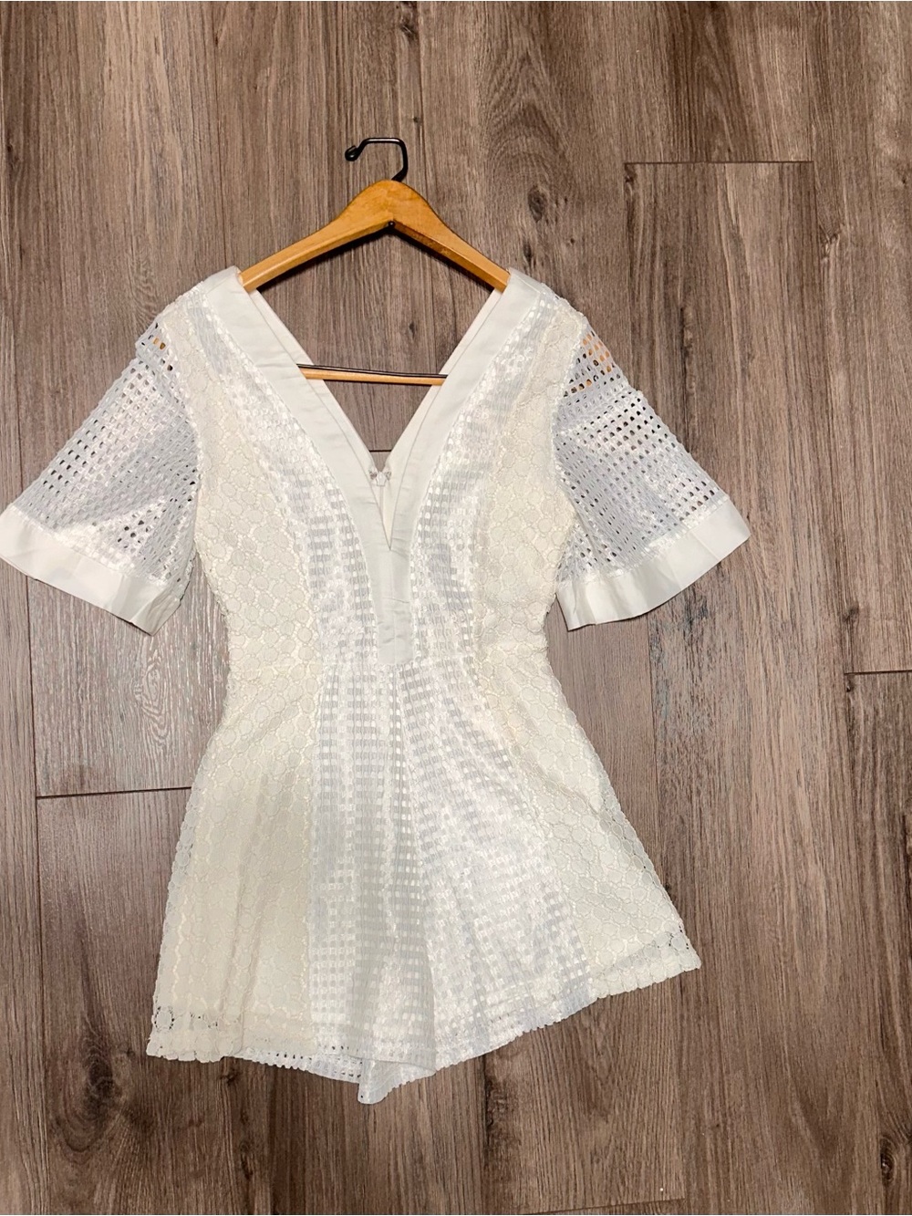 State of Being White Lace & Eyelet Detail Playsuit Romper